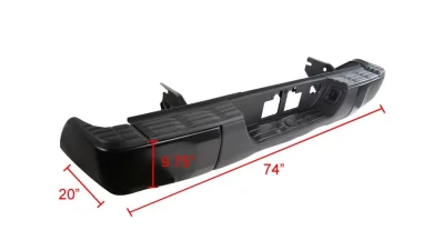 Spec-D Black Stainless Steel OEM Style Replacement Rear Step Bumper w/ License Lamp Toyota Tundra 2014-2018                                     - SRB-TUN14BK-FS - Image 7