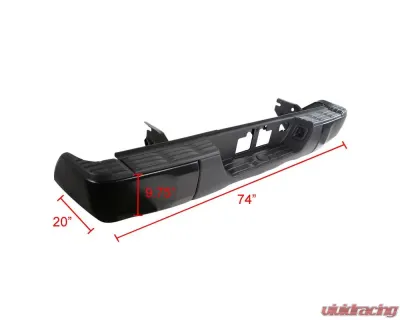 Spec-D Black Stainless Steel OEM Style Replacement Rear Step Bumper w/ License Lamp Toyota Tundra 2014-2018 - SRB-TUN14BK-FS