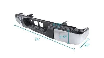 Spec-D Chrome Stainless Steel Factory Style Replacement Rear Step Bumper w/ License Lamp Toyota Tundra 2014-2018                                     - SRB-TUN14CR-FS - Image 2