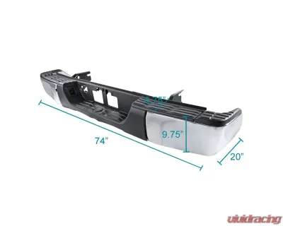 Spec-D Black Stainless Steel Factory Style Replacement Rear Step Bumper w/ License Lamp Toyota Tundra 2014-2018 - SRB-TUN14CR-FS