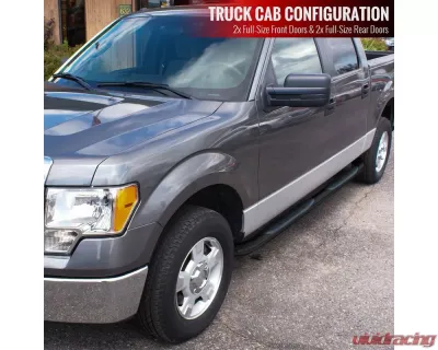Spec-D 3" Black Stainless Steel Side Step Nerf Bars Ford F-150 Super Crew Cab 2009-2014 - SSB3-F15009CCBK-WB