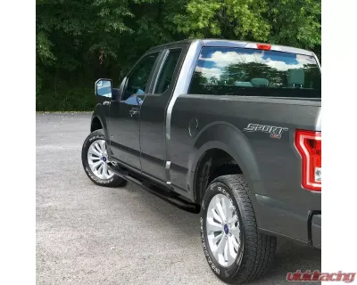 Spec-D 3" Black Stainless Steel Side Step Nerf Bars Ford F-Series Super Cab 2015-2021 - SSB3-F15015SCBK-WB