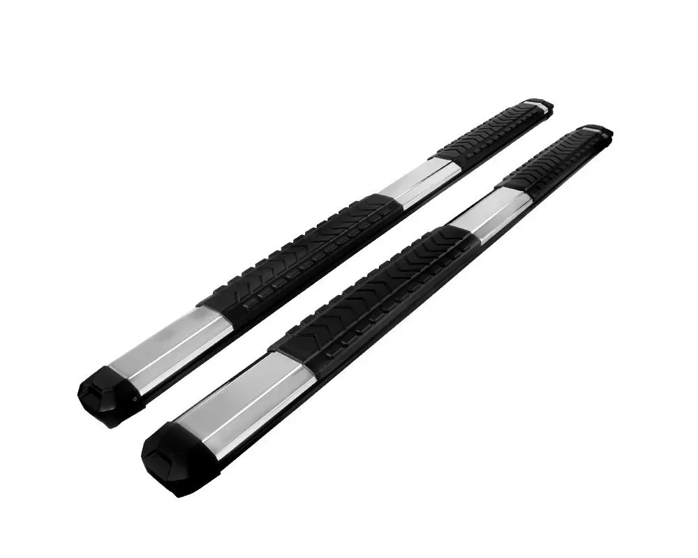 Spec-D 5" Wide Aluminum Side Step Nerf Bars w/ Stainless Steel Trim Covers Ford F-150 Super Cab 2009-2014 - SSB5SB-F15009SCSS-WB