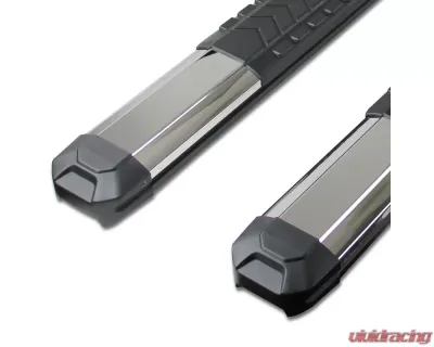 Spec-D 5" Wide Aluminum Side Step Nerf Bars w/ Stainless Steel Trim Covers Dodge RAM Crew Cab 2009-2021 - SSB5SB-RAM09CCSS-WB