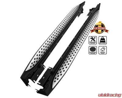 Spec-D Black Coated Silver Aluminum Side Step Rail Nerf Barss/Running Boards Mercedes Benz W164 ML-Class 2006-2011 - SSBOE-W16406-LN