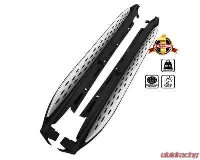 Spec-D Black Coated Silver Aluminum Side Step Rail Nerf Barss/Running Boards Mercedes Benz W166 GLE |  ML-Class 2012-2019 - SSBOE-W16612-LN
