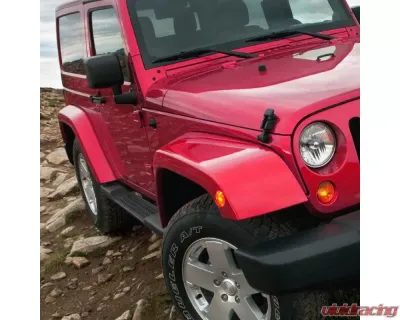 Spec-D Black Coated ABS Factory Side Step Rail Nerf Barss/Running Boards Jeep Wrangler 2DR 2007-2016 - SSBOE-WRG072BK-HK