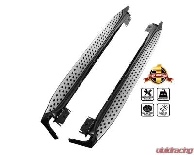 Spec-D Black Coated Silver Aluminum Side Step Rail Nerf Barss/Running Boards Mercedes Benz X164 GL-Class 2007-2012 - SSBOE-X16407-LN