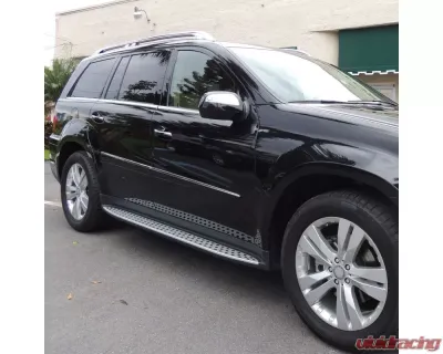 Spec-D Black Coated Silver Aluminum Side Step Rail Nerf Barss/Running Boards Mercedes Benz X164 GL-Class 2007-2012 - SSBOE-X16407-LN