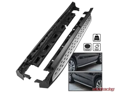 Spec-D Black Coated Silver Aluminum Side Step Rail Nerf Barss/Running Boards Mercedes Benz X166 GL | GLS-Class 2013-2018 - SSBOE-X16613-LN