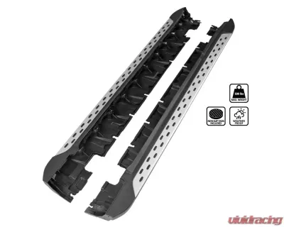 Spec-D Black Coated Silver Aluminum Side Step Rail Nerf Barss/Running Boards Mercedes Benz X204 GLK-Class 2010-2015 - SSBOE-X20410-LN
