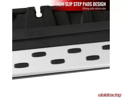 Spec-D Black Coated Silver Aluminum Side Step Rail Nerf Barss/Running Boards Mercedes Benz X204 GLK-Class 2010-2015 - SSBOE-X20410-LN