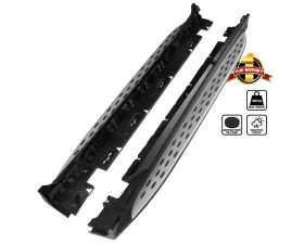 Spec-D Black Coated Silver Aluminum Side Step Rail Nerf Barss/Running Boards Mercedes Benz X253 GLC-Class 2016-2020