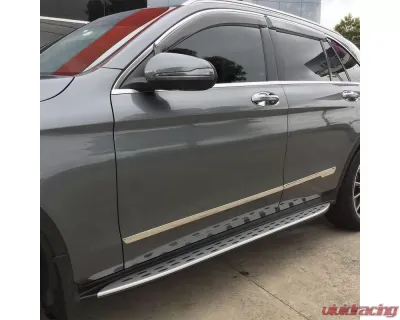 Spec-D Black Coated Silver Aluminum Side Step Rail Nerf Barss/Running Boards Mercedes Benz X253 GLC-Class 2016-2020 - SSBOE-X25316-LN