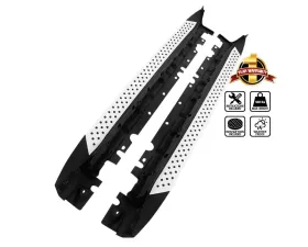 Spec-D Black Coated Silver Aluminum Side Step Rail Nerf Barss/Running Boards BMW E70 X5 2007-2013