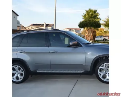 Spec-D Black Coated Silver Aluminum Side Step Rail Nerf Barss/Running Boards BMW E70 X5 2007-2013 - SSBOE-X507-LN