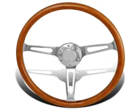 Spec-D 380mm 3-Spoke Wood Composite Steering Wheel
