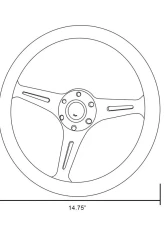 Spec-D 380mm 3-Spoke Wood Composite Steering Wheel                                     - SW-W-112 - Image 2