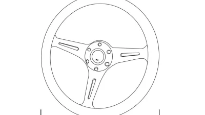 Spec-D 380mm 3-Spoke Wood Composite Steering Wheel                                     - SW-W-112 - Image 2