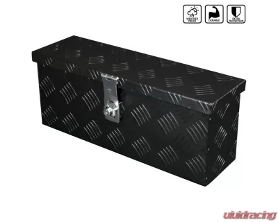 Spec-D Universal 20" Heavy Duty Black Aluminum Truck Tool Box w/ Lock & Keys - TBOX-ALM01BK