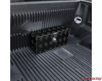 Spec-D Universal 20" Heavy Duty Black Aluminum Truck Tool Box w/ Lock & Keys - TBOX-ALM01BK