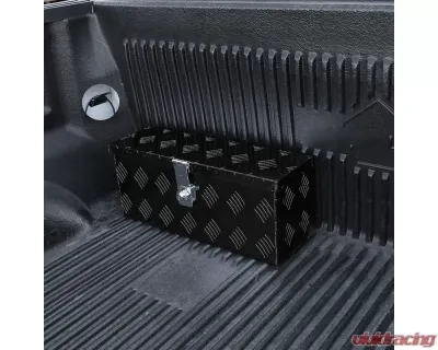 Spec-D Universal 20" Heavy Duty Black Aluminum Truck Tool Box w/ Lock & Keys - TBOX-ALM01BK