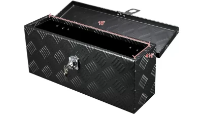 Spec-D Universal 20" Heavy Duty Black Aluminum Truck Tool Box w/ Lock & Keys                                     - TBOX-ALM01BK - Image 5