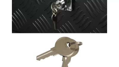 Spec-D Universal 20" Heavy Duty Black Aluminum Truck Tool Box w/ Lock & Keys                                     - TBOX-ALM01BK - Image 8