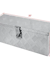 Spec-D Universal 20" Silver Aluminum Heavy Duty Truck Tool Box w/ Lock & Keys                                     - TBOX-ALM01 - Image 2