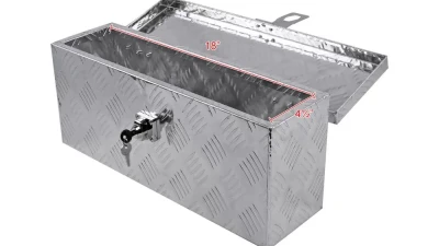 Spec-D Universal 20" Heavy Duty Silver Aluminum Tool Box w/ Lock & Keys                                     - TBOX-ALM01 - Image 5
