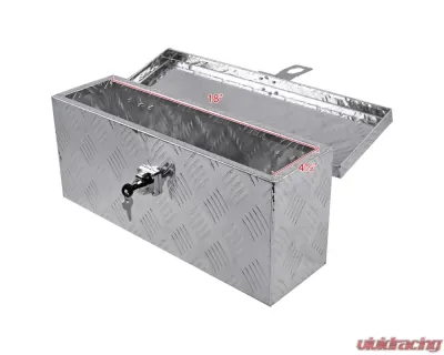 Spec-D Universal 20" Silver Aluminum Heavy Duty Truck Tool Box w/ Lock & Keys - TBOX-ALM01