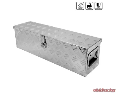 Spec-D Universal 31" Silver Aluminum Heavy Duty Truck Tool Box w/ Side Handles, Lock & Keys - TBOX-ALM03