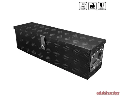 Spec-D Universal 31" Heavy Duty Black Aluminum Tool Box w/ Side Handles, Lock, & Keys - TBOX-ALM03BK