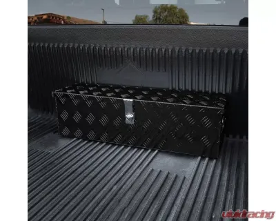 Spec-D Universal 31" Heavy Duty Black Aluminum Tool Box w/ Side Handles, Lock, & Keys - TBOX-ALM03BK