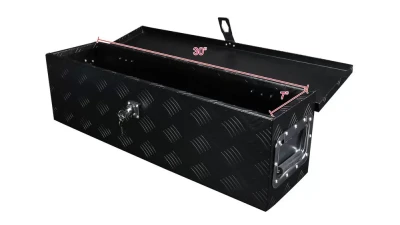Spec-D Universal 31" Heavy Duty Black Aluminum Tool Box w/ Side Handles, Lock, & Keys                                     - TBOX-ALM03BK - Image 5