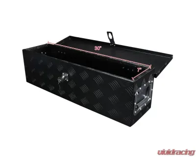 Spec-D Universal 31" Heavy Duty Black Aluminum Tool Box w/ Side Handles, Lock, & Keys - TBOX-ALM03BK