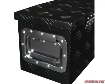 Spec-D Universal 31" Heavy Duty Black Aluminum Tool Box w/ Side Handles, Lock, & Keys - TBOX-ALM03BK