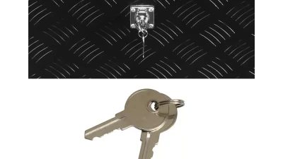 Spec-D Universal 31" Heavy Duty Black Aluminum Tool Box w/ Side Handles, Lock, & Keys                                     - TBOX-ALM03BK - Image 8