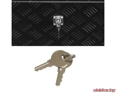 Spec-D Universal 31" Heavy Duty Black Aluminum Tool Box w/ Side Handles, Lock, & Keys - TBOX-ALM03BK