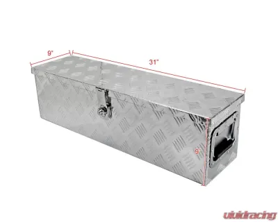 Spec-D Universal 31" Silver Aluminum Heavy Duty Truck Tool Box w/ Side Handles, Lock & Keys - TBOX-ALM03