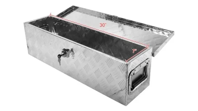 Spec-D Universal 31" Heavy Duty Silver Aluminum Tool Box w/ Side Handles, Lock, & Keys                                     - TBOX-ALM03 - Image 5