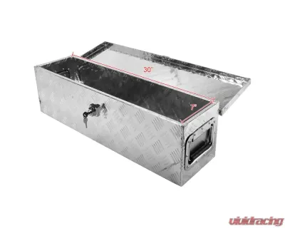 Spec-D Universal 31" Silver Aluminum Heavy Duty Truck Tool Box w/ Side Handles, Lock & Keys - TBOX-ALM03