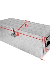 Spec-D Universal 30" Silver Aluminum Heavy Duty Truck Tool Box w/ Side Handles, Lock & Keys                                     - TBOX-ALM05 - Image 2
