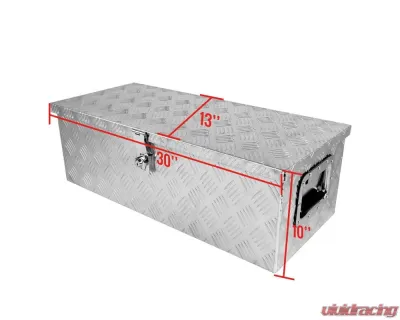 Spec-D Universal 30" Silver Aluminum Heavy Duty Truck Tool Box w/ Side Handles, Lock & Keys - TBOX-ALM05