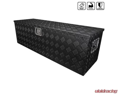 Spec-D Universal 44" Black Aluminum Heavy Duty Truck Tool Box w/ Side Handles, Lock & Keys - TBOX-ALM06BK