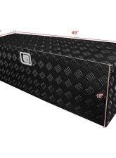 Spec-D Universal 44" Black Aluminum Heavy Duty Truck Tool Box w/ Side Handles, Lock & Keys                                     - TBOX-ALM06BK - Image 2