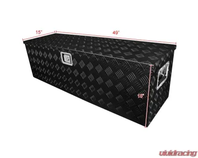 Spec-D Universal 44" Black Aluminum Heavy Duty Truck Tool Box w/ Side Handles, Lock & Keys - TBOX-ALM06BK