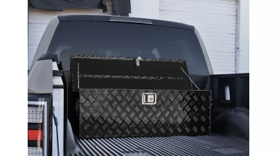 Spec-D Universal 44" Heavy Duty Black Aluminum Tool Box w/ Side Handles, Lock, & Keys                                     - TBOX-ALM06BK - Image 4