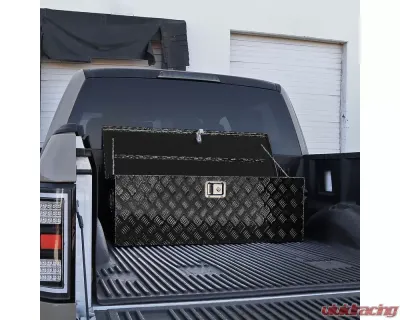 Spec-D Universal 44" Black Aluminum Heavy Duty Truck Tool Box w/ Side Handles, Lock & Keys - TBOX-ALM06BK