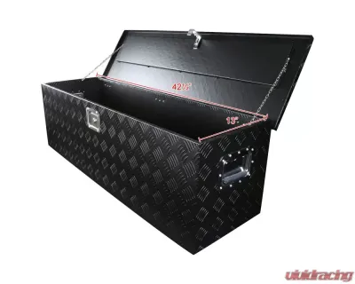 Spec-D Universal 44" Black Aluminum Heavy Duty Truck Tool Box w/ Side Handles, Lock & Keys - TBOX-ALM06BK